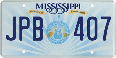MS license plate JPB407
