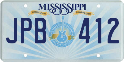 MS license plate JPB412