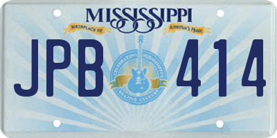 MS license plate JPB414