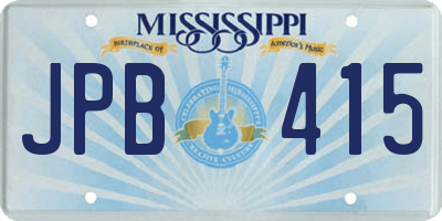 MS license plate JPB415
