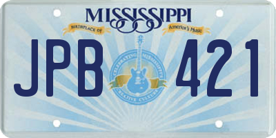 MS license plate JPB421