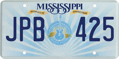 MS license plate JPB425