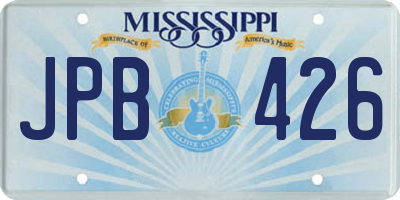 MS license plate JPB426