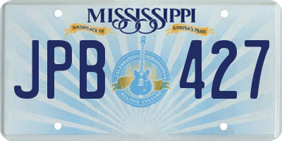 MS license plate JPB427