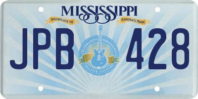 MS license plate JPB428