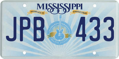 MS license plate JPB433