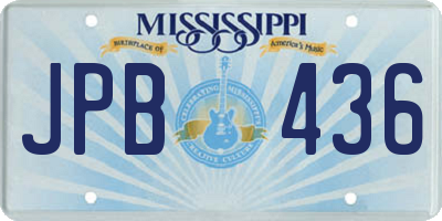 MS license plate JPB436