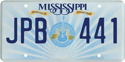 MS license plate JPB441