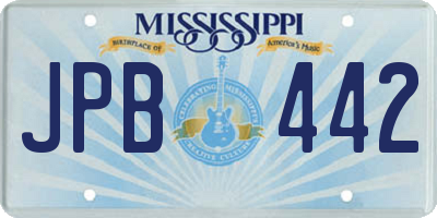 MS license plate JPB442