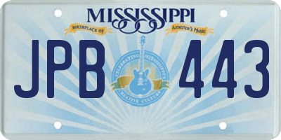 MS license plate JPB443