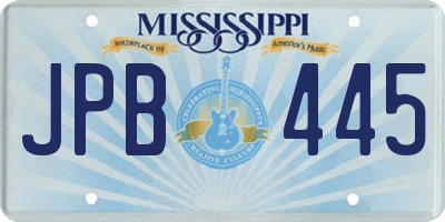 MS license plate JPB445