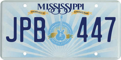 MS license plate JPB447