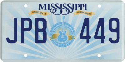MS license plate JPB449