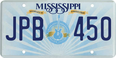 MS license plate JPB450