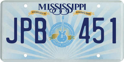 MS license plate JPB451