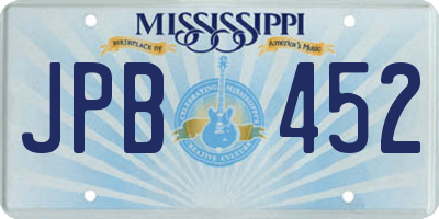 MS license plate JPB452
