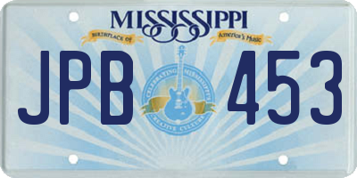 MS license plate JPB453