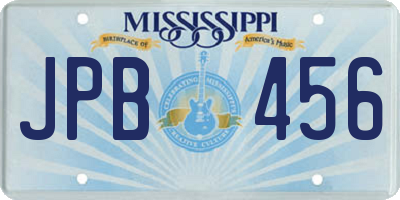 MS license plate JPB456