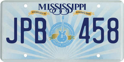 MS license plate JPB458