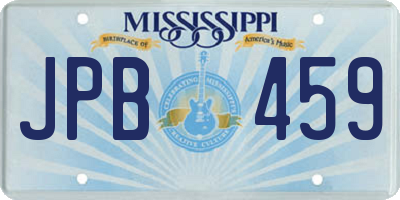 MS license plate JPB459