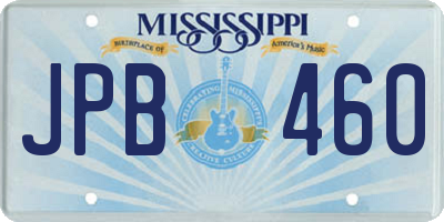 MS license plate JPB460