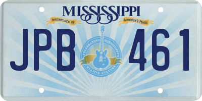 MS license plate JPB461
