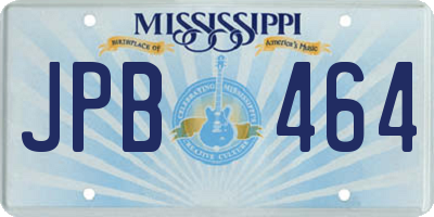 MS license plate JPB464