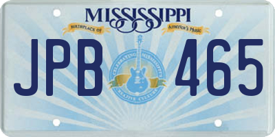 MS license plate JPB465