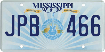 MS license plate JPB466