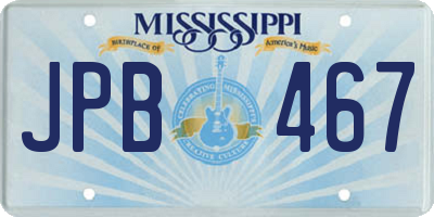 MS license plate JPB467
