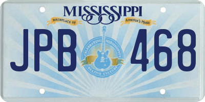 MS license plate JPB468