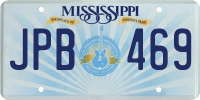 MS license plate JPB469