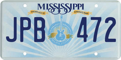 MS license plate JPB472