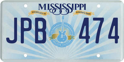 MS license plate JPB474