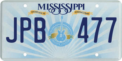 MS license plate JPB477