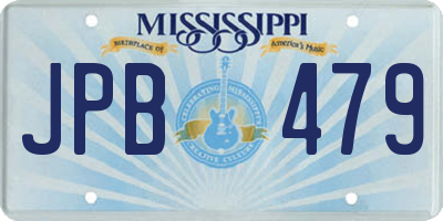 MS license plate JPB479