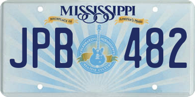 MS license plate JPB482