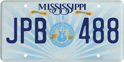 MS license plate JPB488