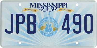 MS license plate JPB490