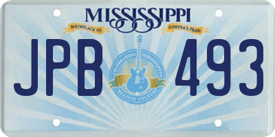 MS license plate JPB493