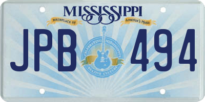 MS license plate JPB494