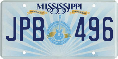 MS license plate JPB496