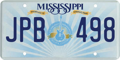 MS license plate JPB498