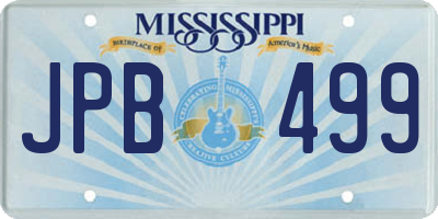 MS license plate JPB499