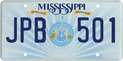 MS license plate JPB501