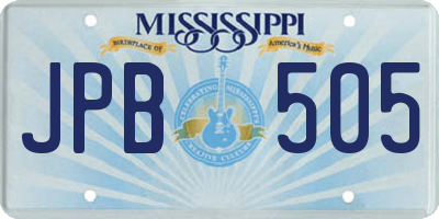 MS license plate JPB505