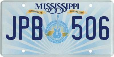 MS license plate JPB506