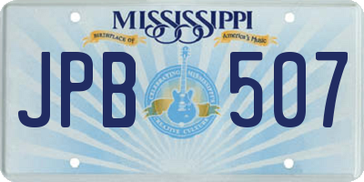 MS license plate JPB507