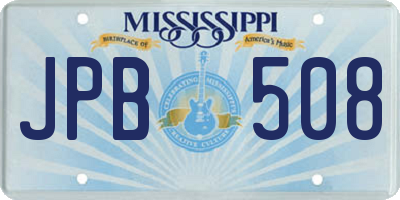 MS license plate JPB508