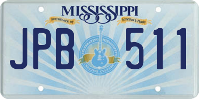 MS license plate JPB511